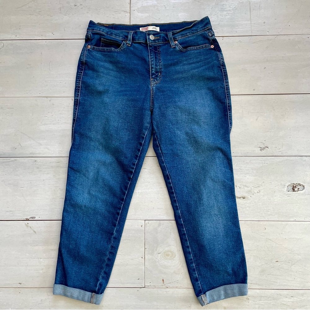 Women’s Signature Heritage Boyfriend Levi Strauss Ankle Jeans Cuff Size 8